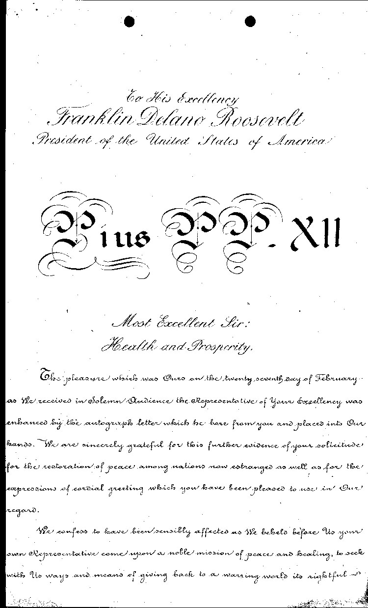 [a464n05.jpg] - Pope Pius XII-->F.D.R. 3/16/40