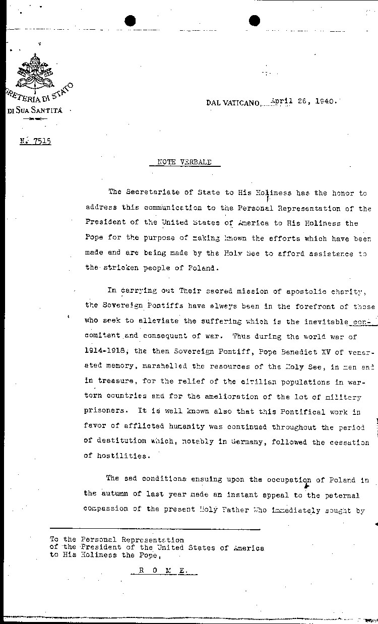 [a464o10.jpg] - Sec.of State to the Pope--> Taylor 4/16/40