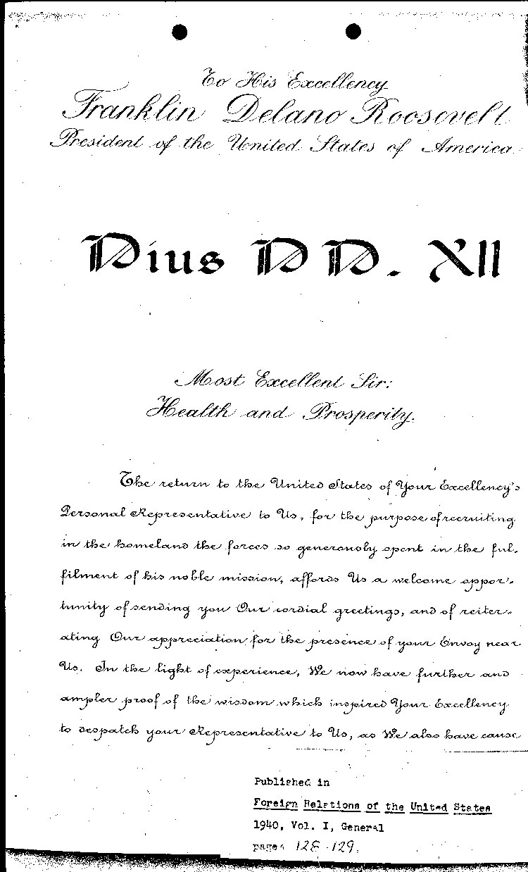 [a464s01.jpg] - Pope Pius XII-->F.D.R. 8/22/40