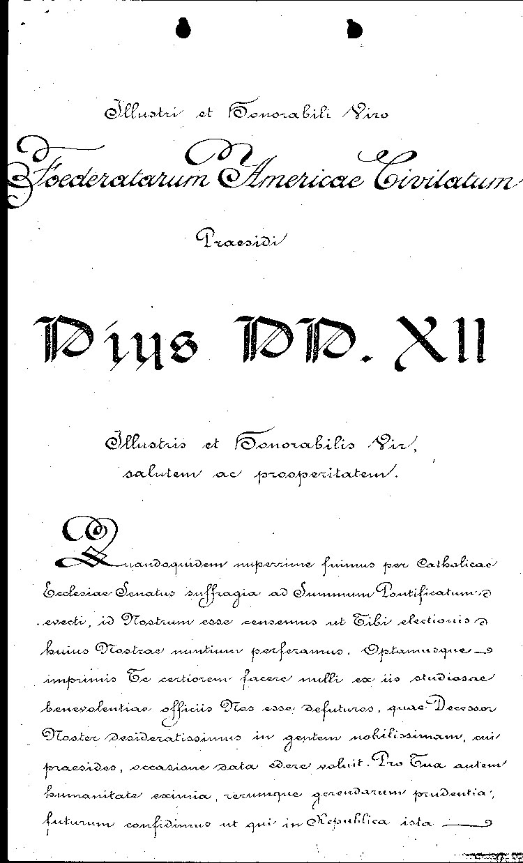 [a464w01.jpg] - Pope -->  F.D.R.  in Latin