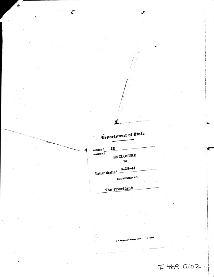 [a469ai02.jpg] - Memo: FDR --> Department of State          8/28/44