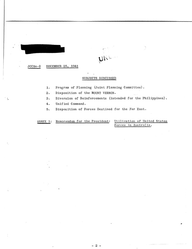 [a05c03.jpg] - List of Papers (cont'd)-December 25, 1941