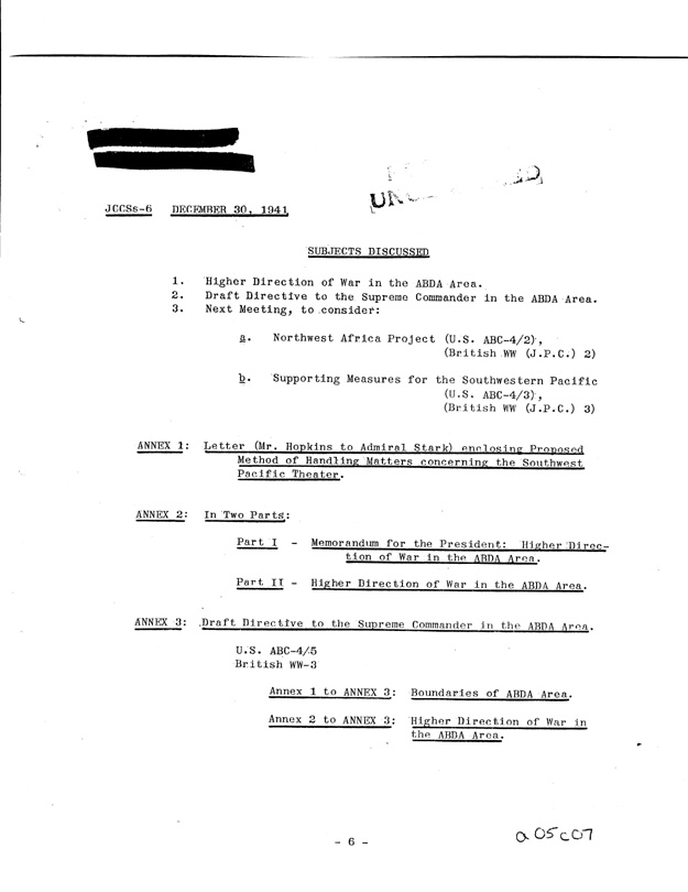 [a05c07.jpg] - List of Papers (cont'd)-December 30, 1941