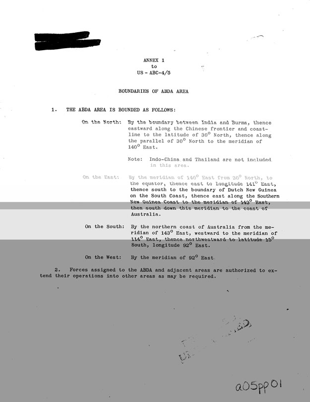 [a05pp01.jpg] - Report by United States-British Chiefs of Staff, Directive to The Supreme Commander in the ABDA Area