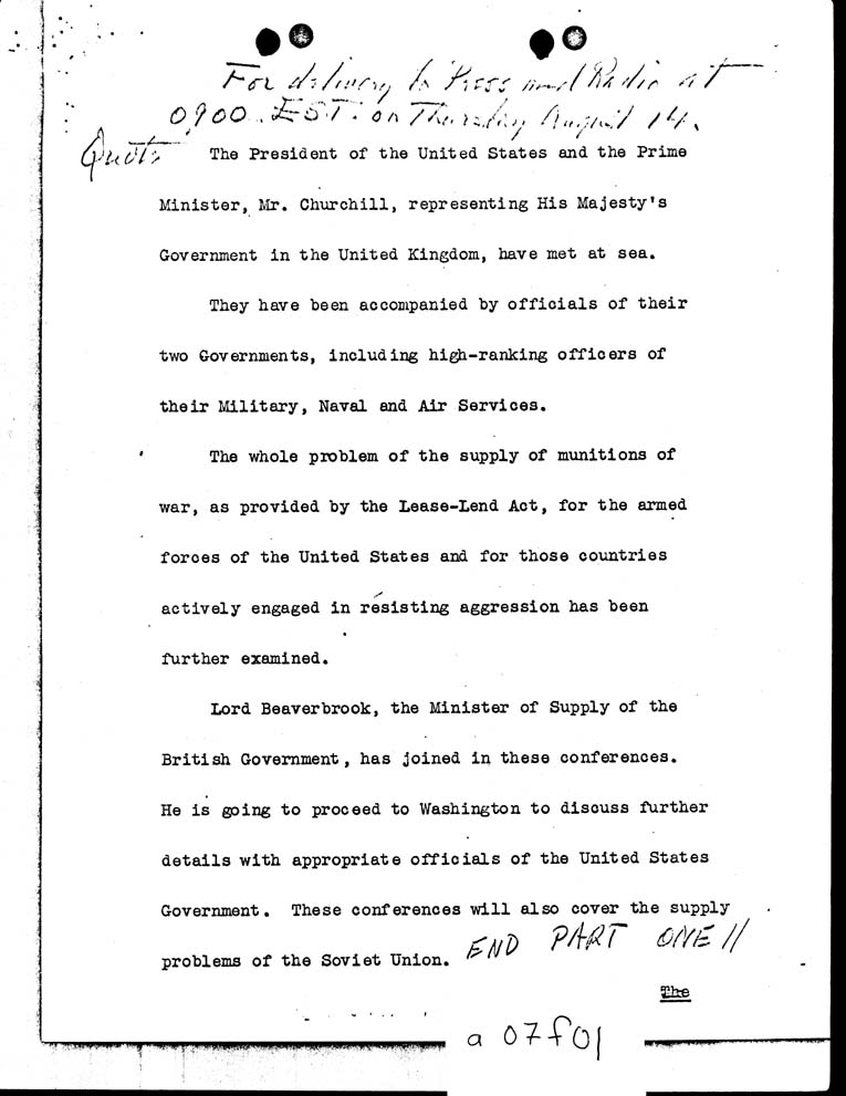 [a07f01.jpg] - Press Release from Churchill and FDR 8/14/41