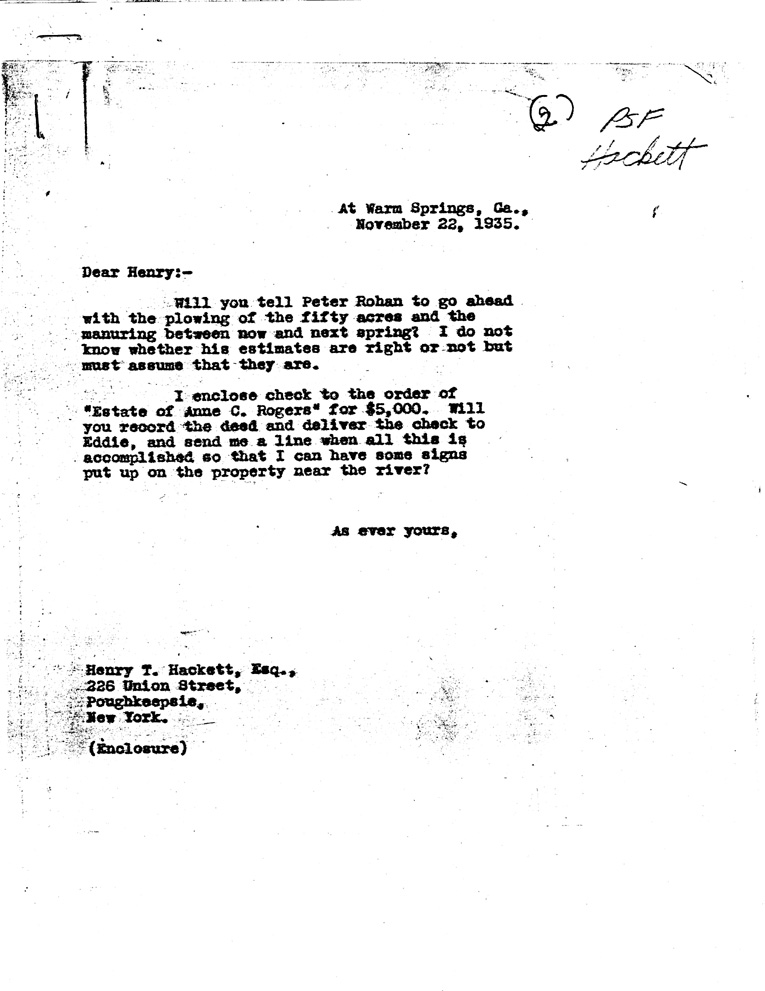 [a907aq01.jpg] - Letter to Hackett from FDR November 22, 1935
