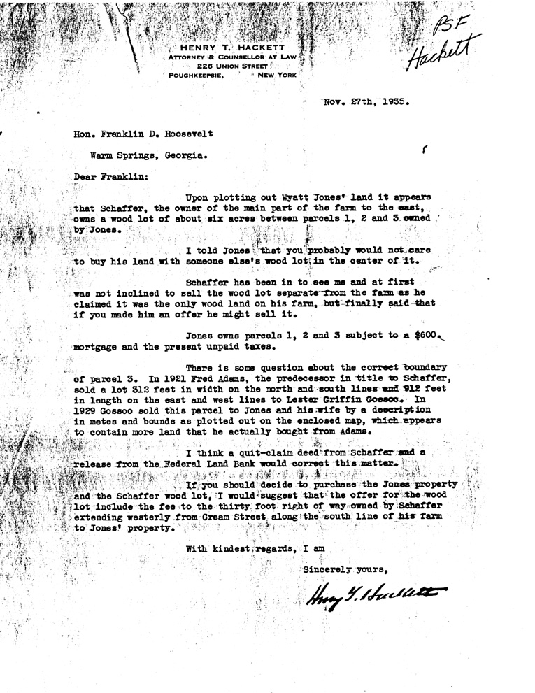 [a907at01.jpg] - Letter to FDR from Hackett November 27, 1935
