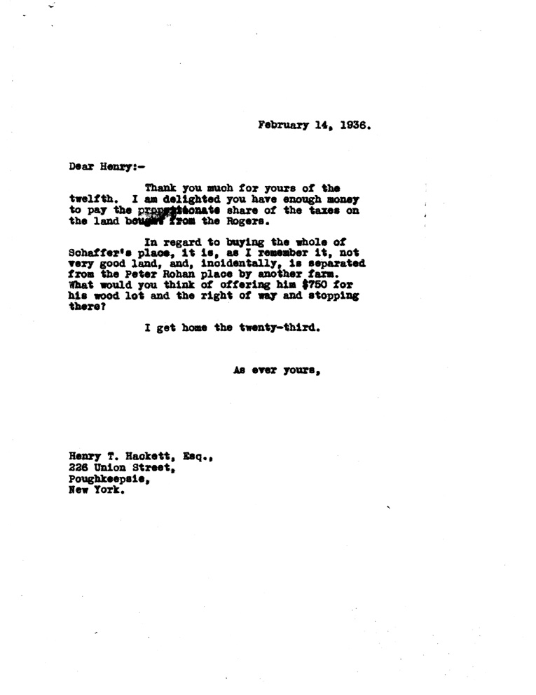 [a907bh01.jpg] - Letter to Hackett from FDR February 14, 1936