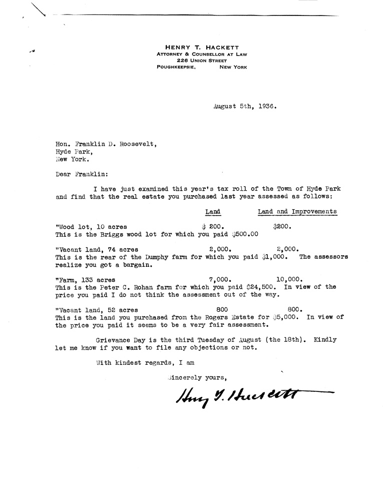 [a907bo01.jpg] - Letter to FDR from Hackett August 5, 1936