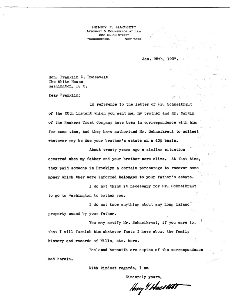[a907bx01.jpg] - Letter to FDR from Hackett January 25, 1937