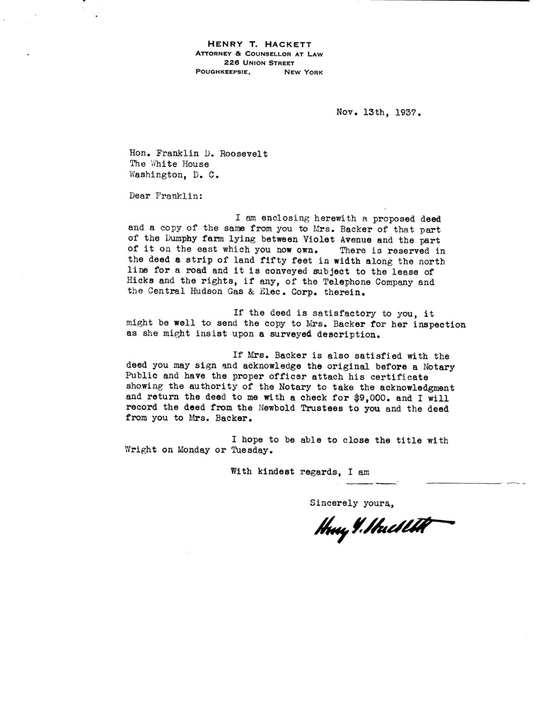 [a907cx01.jpg] - Letter to FDR from Hackett November 13, 1937