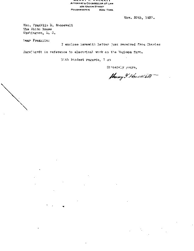 [a907da01.jpg] - Letter to FDR From Hackett November 20, 1937