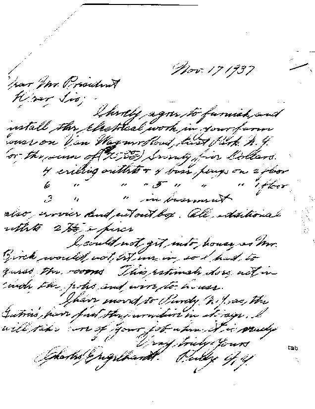 [a907db01.jpg] - Letter (handwritten) to FDR from  Englehardt November 17, 1937