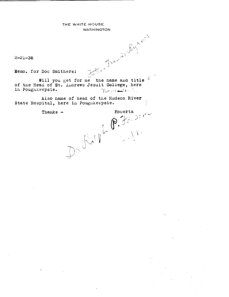 [a908al01.jpg] - Letter to FDR from Father Byrnes February 23, 1938