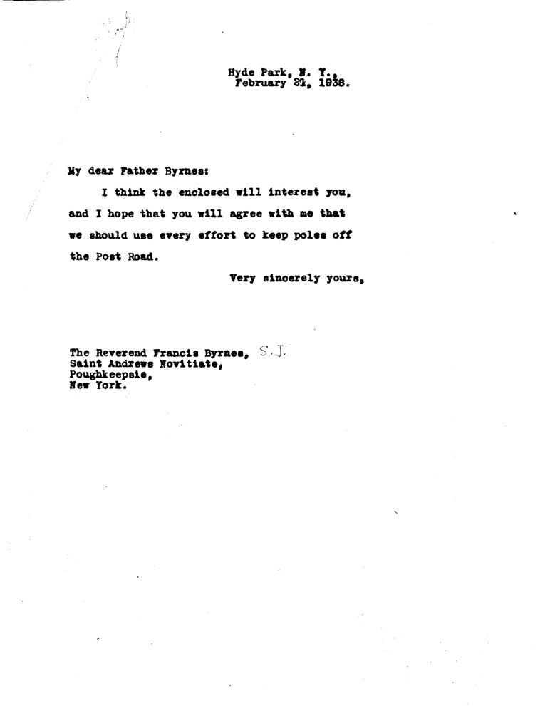 [a908an01.jpg] - Letter to FDR from Ralph P. Falsour  February 23, 1938