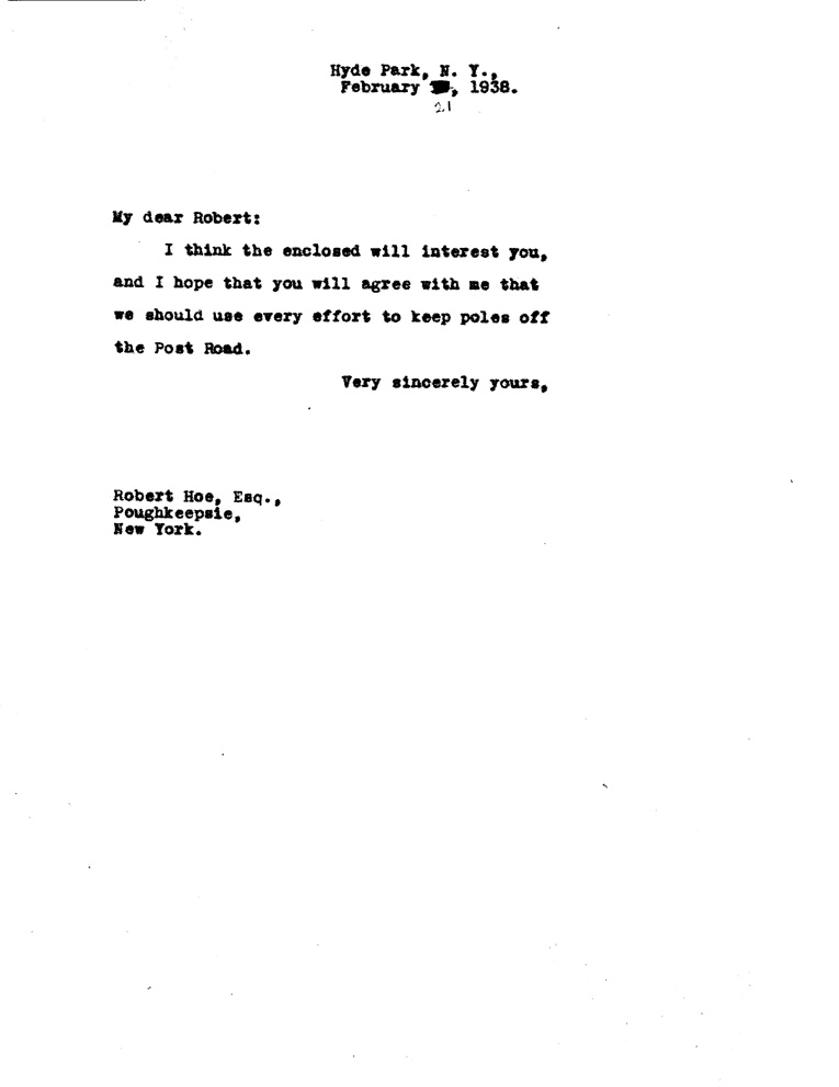[a908aq01.jpg] - Memo for Doc Smithers from Roberta February 21, 1938