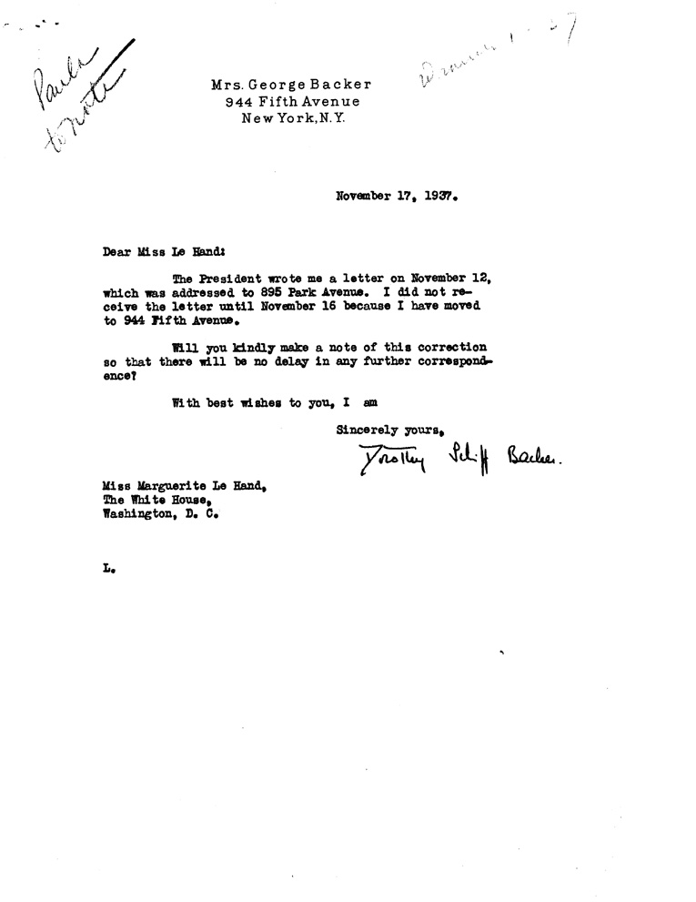 [a908au01.jpg] - Letter to Gerald Morgan from FDR February 21, 1938