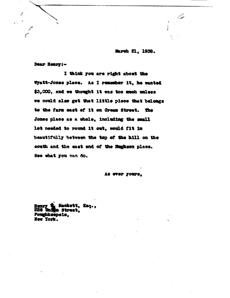 [a908aw01.jpg] - Letter to Edmund Rogers, Fulton Trust Company from FDR February 21,1938