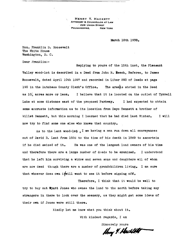 [a908ax01.jpg] - Letter to Ralph P. Folsom from FDR Febraury21, 1938
