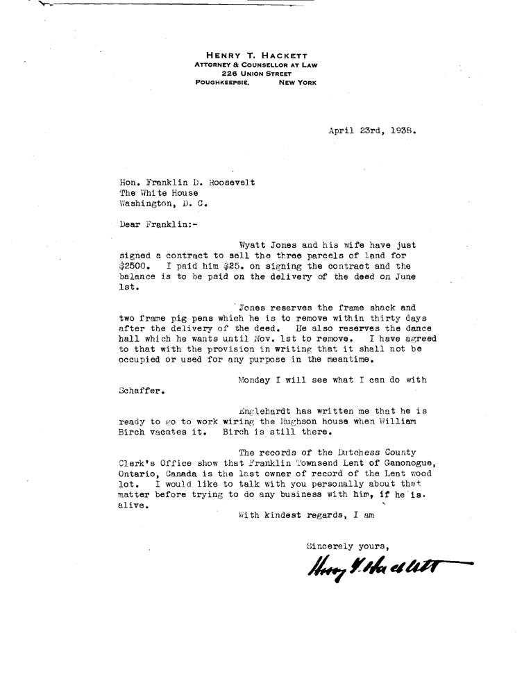[a908bb01.jpg] - Letter to Hackett from FDR March 21, 1938