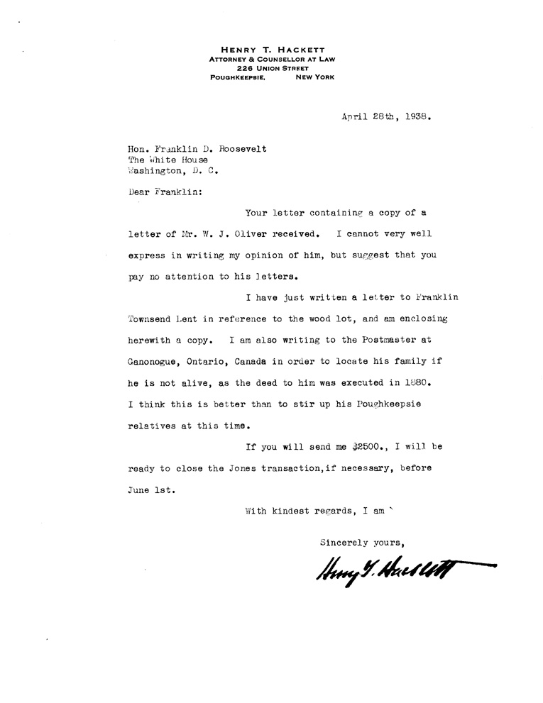[a908bj01.jpg] - Letter to Moses from FDR April 29, 1938