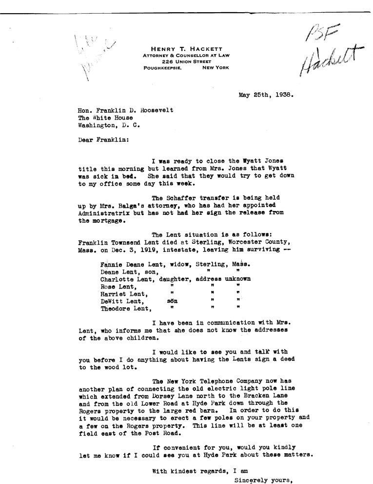 [a908bq01.jpg] - Letter to Hackett from FDR May 12, 1938