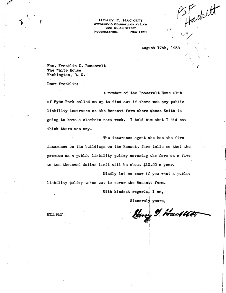 [a908bz01.jpg] - Letter to FDR from Hackett June 4, 1938