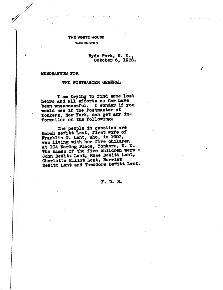 [a908cf01.jpg] - Memo to Hackett from FDR September 6, 1938