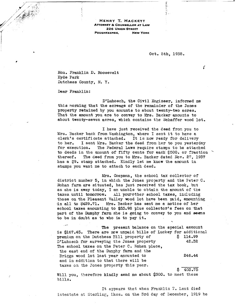 [a908cg01.jpg] - Letter to Hackett from FDR September 30, 1938