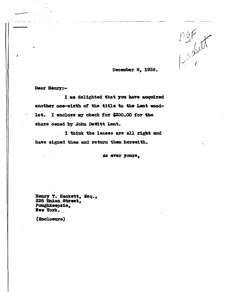 [a908db01.jpg] - Letter to Hackett from FDR November 26, 1938