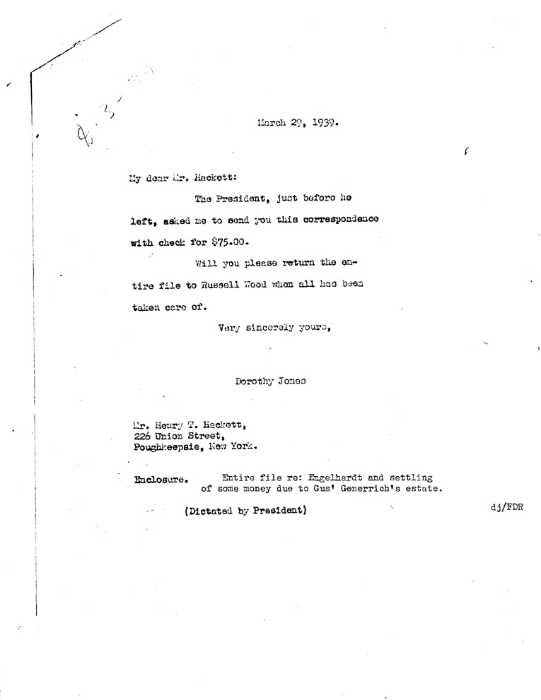 [a909ac01.jpg] - Letter to Hackett from Dorothy JonesMarch 29, 1939
