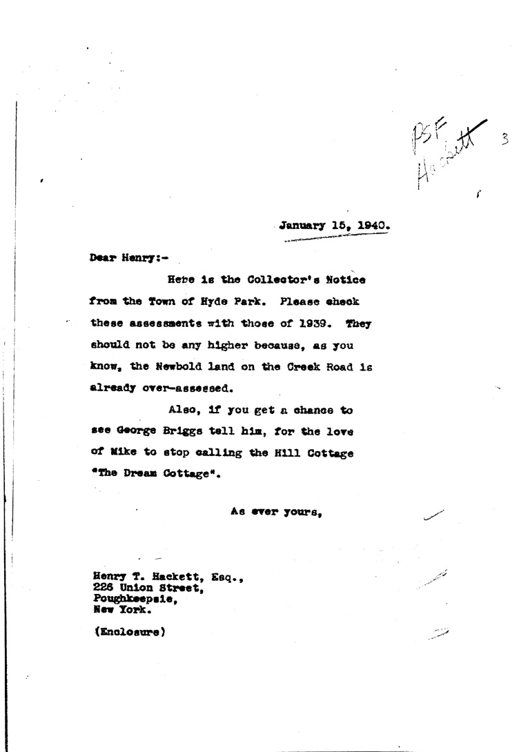 [a909bc01.jpg] - Letter to Hackett from FDR January 15, 1940