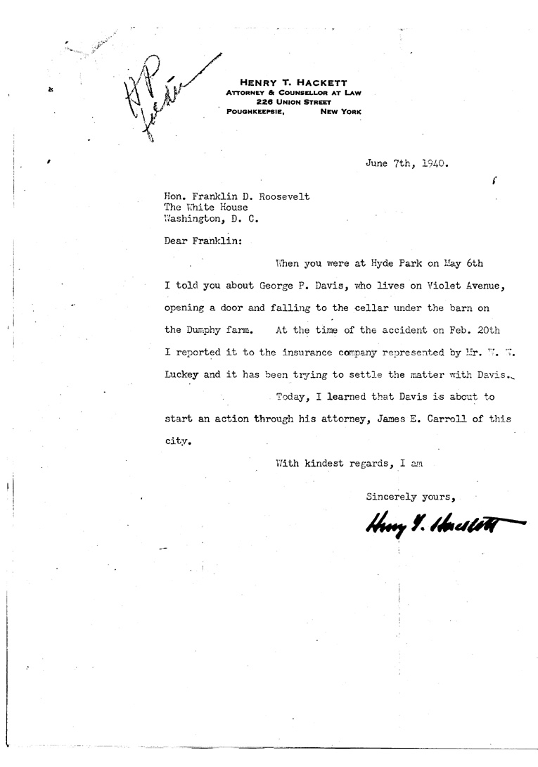 [a909bv01.jpg] - Letter to FDR from Hackett June 7, 1940