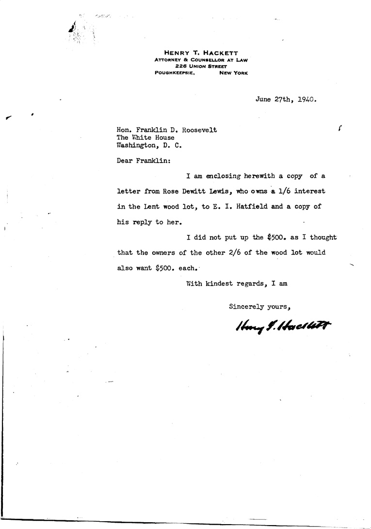[a909bx01.jpg] - Letter to FDR from Hackett June 27, 1940