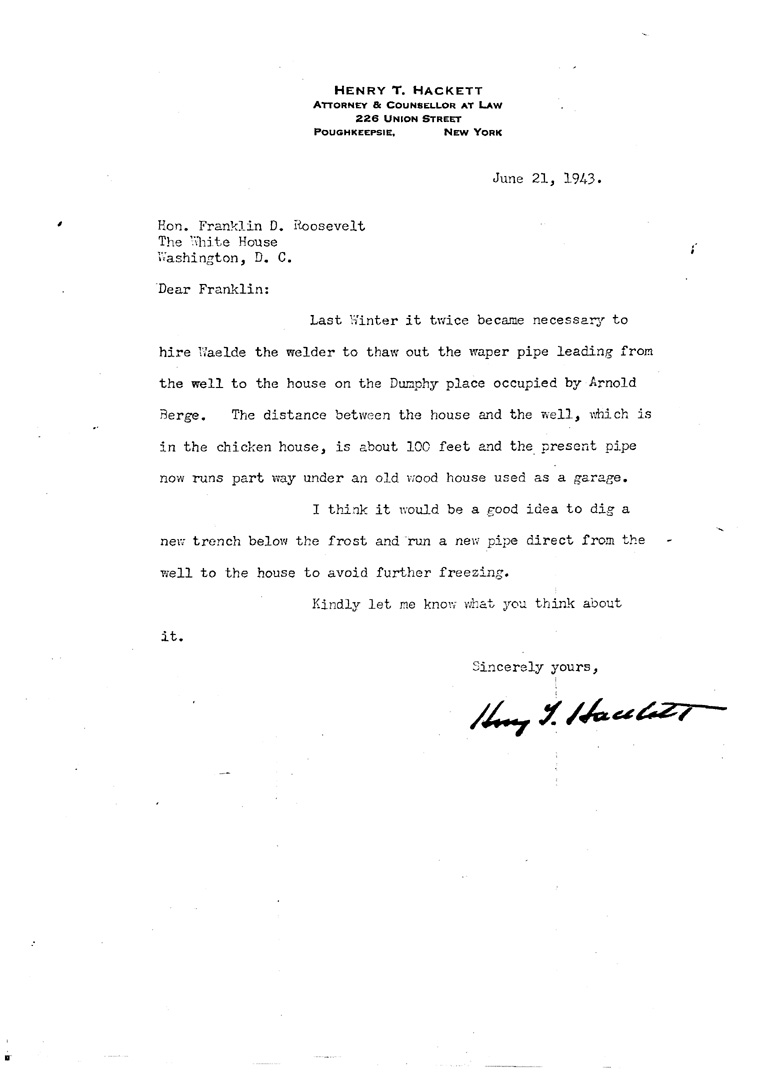 [a909ed01.jpg] - Letter to FDR from Hackett June 21, 1943