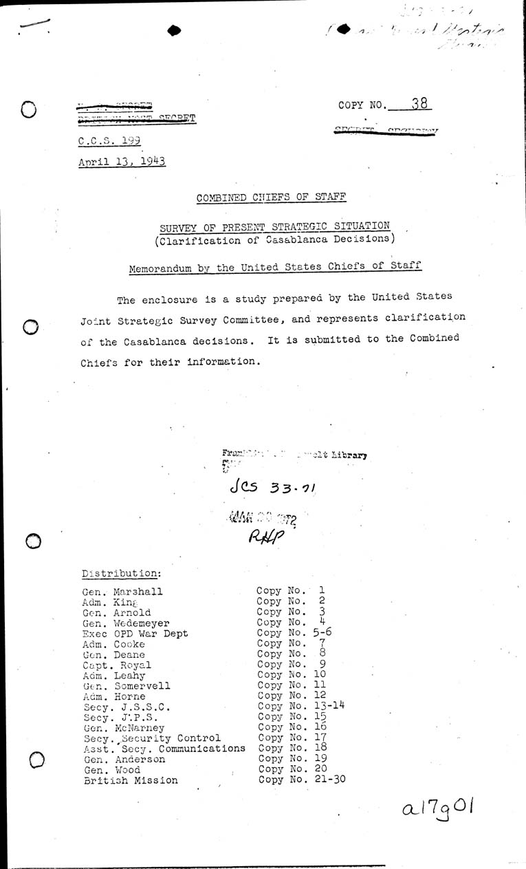 [a17g01.jpg] - Combined Chiefs of Staff, Survey of Current Strategic Situation, Memo by US Chiefs of Staff April 13th 1943