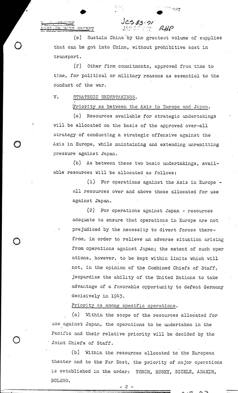 [a17g03.jpg] - Combined Chiefs of Staff, Survey of Current Strategic Situation, Memo by US Chiefs of Staff April 13th 1943 - Encl. A