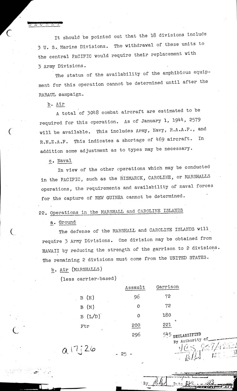 [a17j26.jpg] - Operations in the Pacific and Far East 1943-44 5/12/43