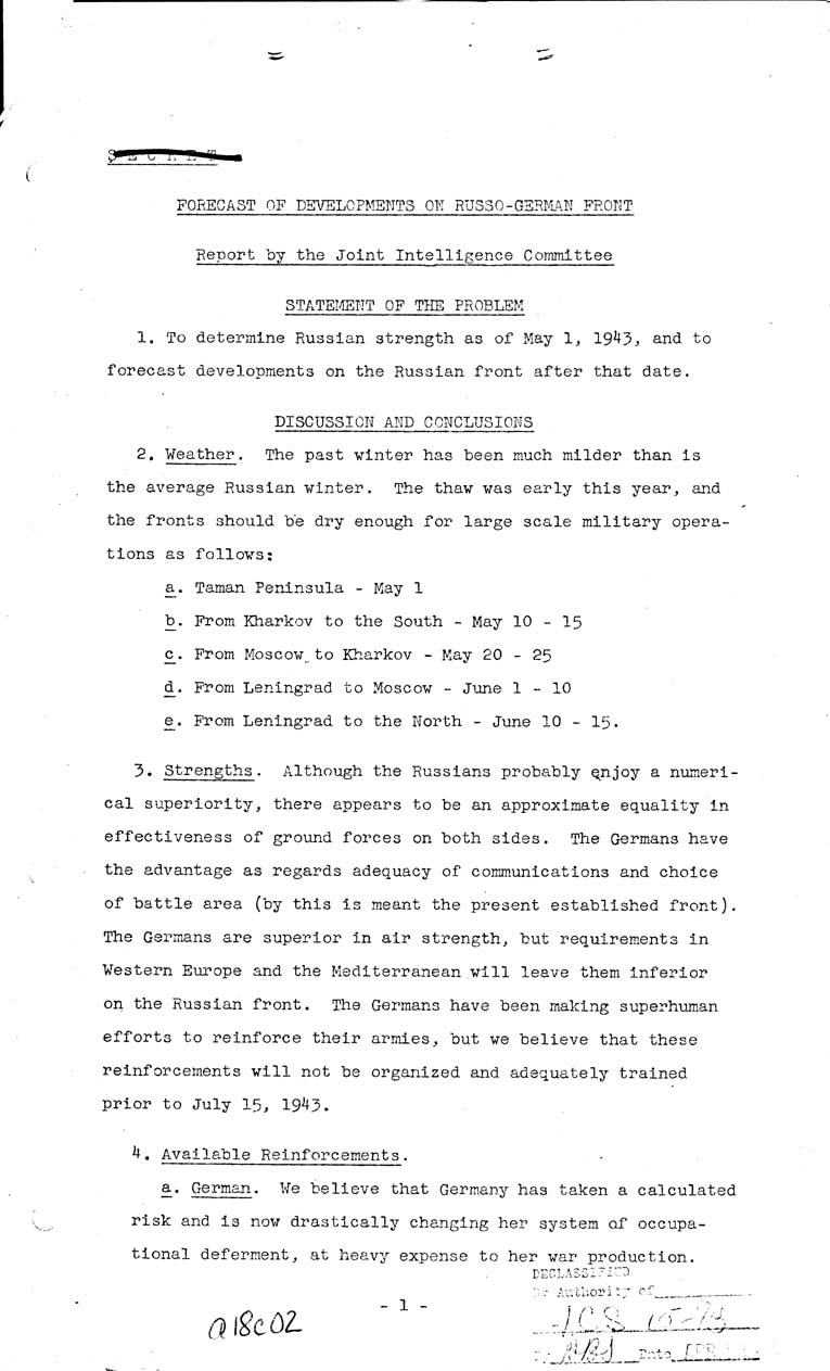 [a18c02.jpg] - Joint Intelligence Committee, May 7, 1943