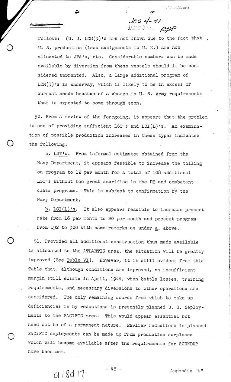 [a18d17.jpg] - Joint Chiefs of Staff, Invasion of the European Continent From The United Kingdom in 1943-1944 (J.C.S. 291/1) May 8, 1943