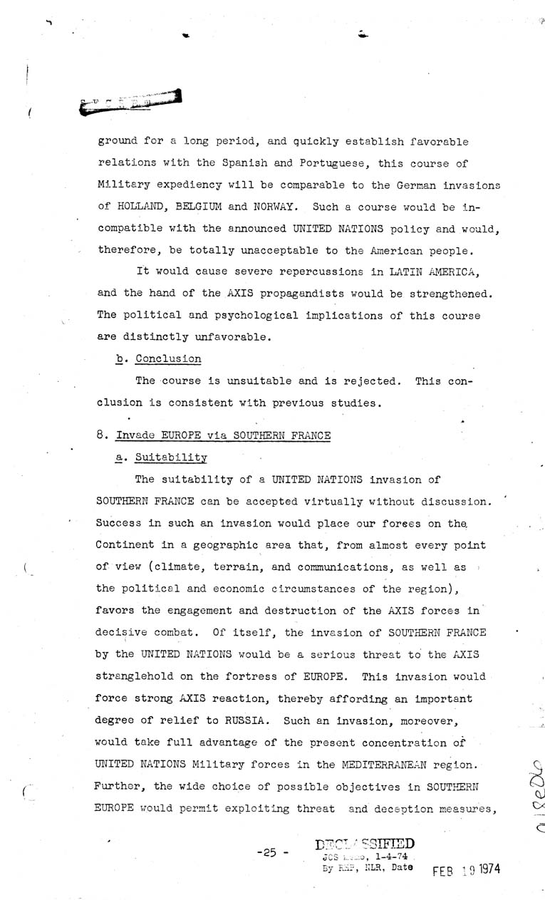 [a18e06.jpg] - Joint Chiefs of Staff, Invasion of the European Continent from the United Kingdom in 1943-1944 (J.C.S. 288/1) May 8, 1943