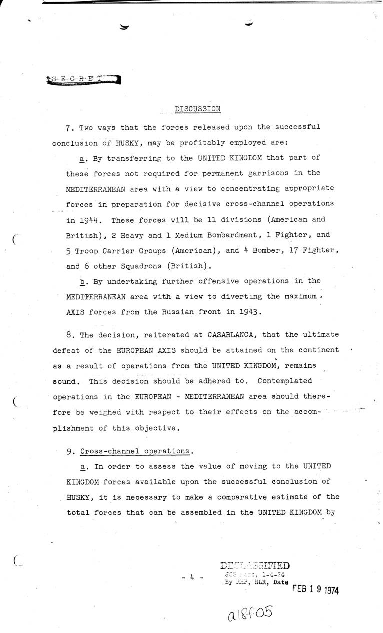 [a18f05.jpg] - Joint Chiefs of Staff, Lomited Operations in the Mediterrean in 1943-44 (J.C.S 293) May 7, 1943