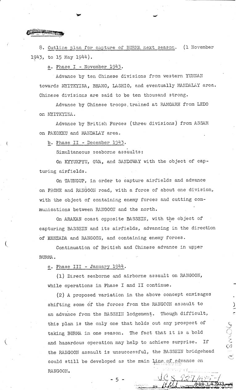 [a18m06.jpg] - Joint Chiefs of Staff, Operations in Burma 1943-1944, May 10, 1943 (J.C.S. 297)