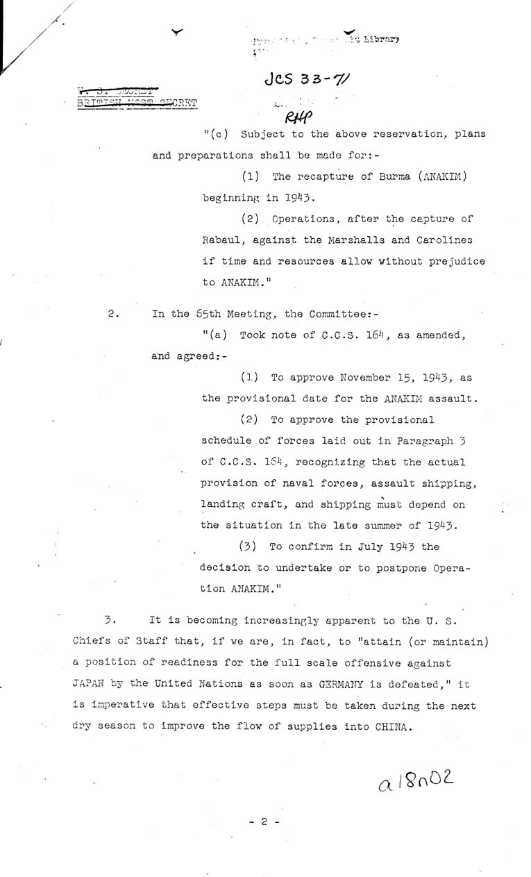 [a18n02.jpg] - Combined Chiefs of Staff, Status of 