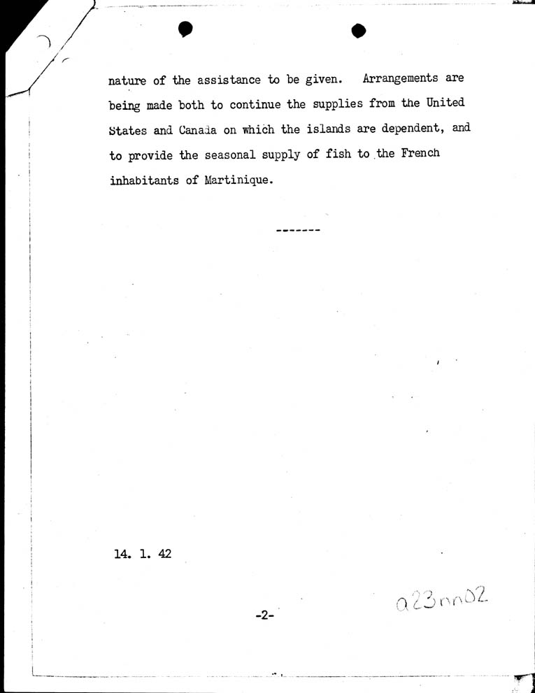 [a23nn02.jpg] - Draft of Communique which would be accepted by General De Gaulle Jan 14th 1942 - Page 2