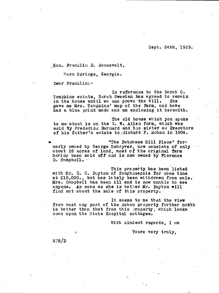 [a901ah01.jpg] - Letter to F. D. R. from Hackett, Sept 24, 1929