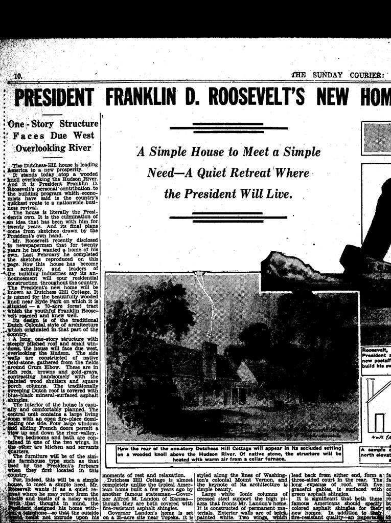 [a901am02.jpg] - Newspaper clippings of the President's new Home