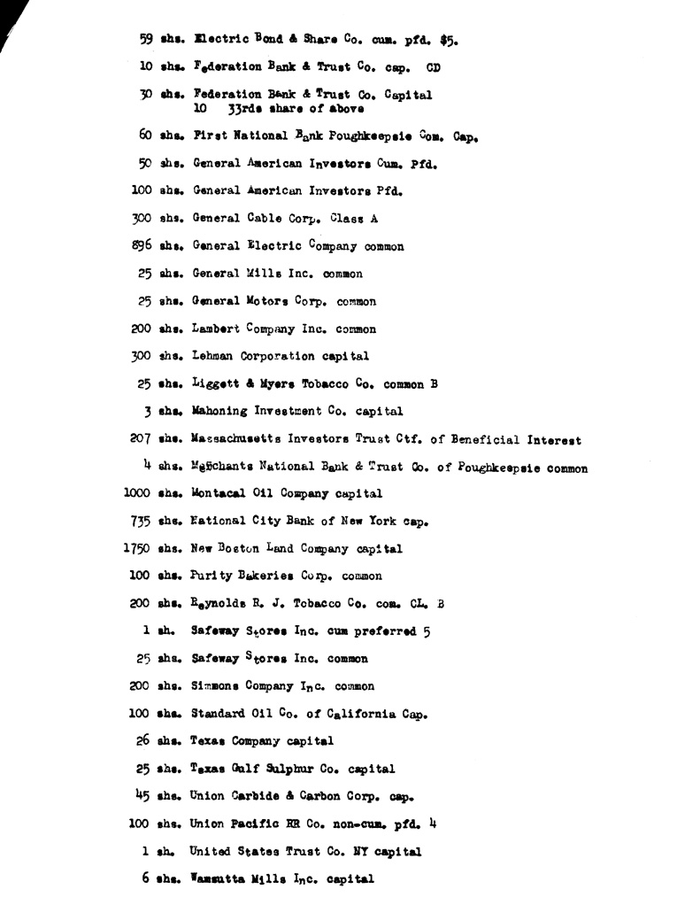 [a901bb02.jpg] - List of F.D.R.'s stocks and bonds
