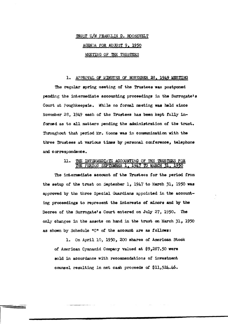 [a902aa02.jpg] - Minutes of Trustees meeting for F.D.R.'s estate August 9, 1950