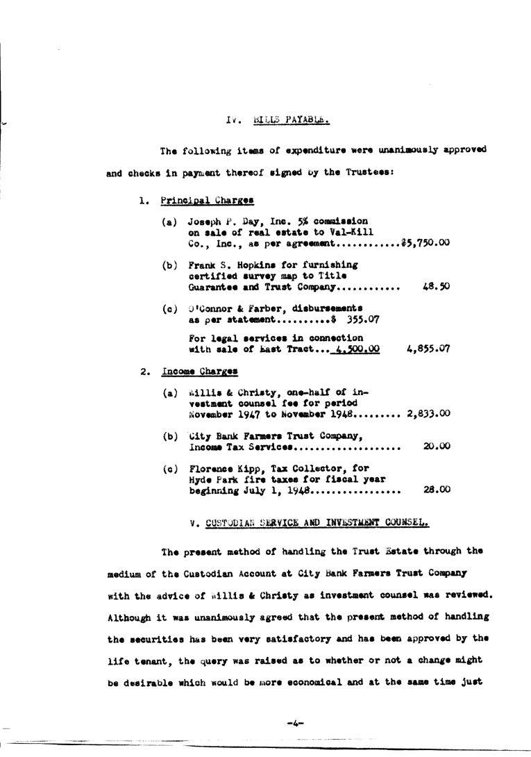 [a902ab06.jpg] - Minutes of Trustees meeting for F.D.R.'s estate July 20, 1948